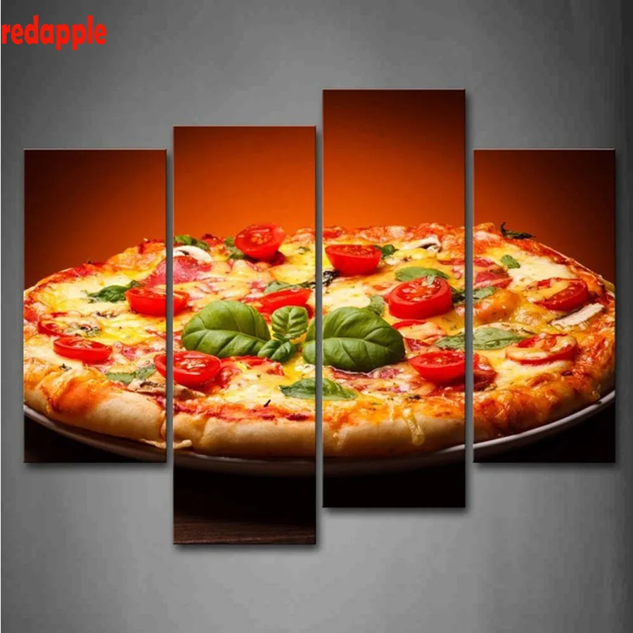 

Алмазная живопись 3D «сделай сам», картина с изображением вкусной пиццы, вышивка крестиком, 5d Мозаика из страз, декоративная мозаика