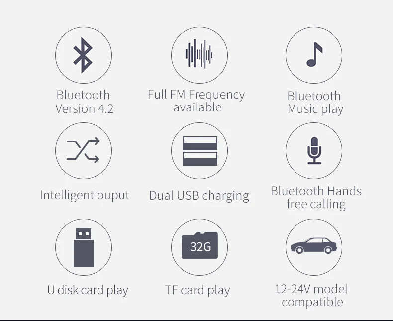 Автомобильный MP3-плеер с Bluetooth CDEN, fm-передатчик, двойное USB Автомобильное зарядное устройство, u-диск, TF карта, музыкальный плеер, bluetooth-телефон, Обнаружение напряжения