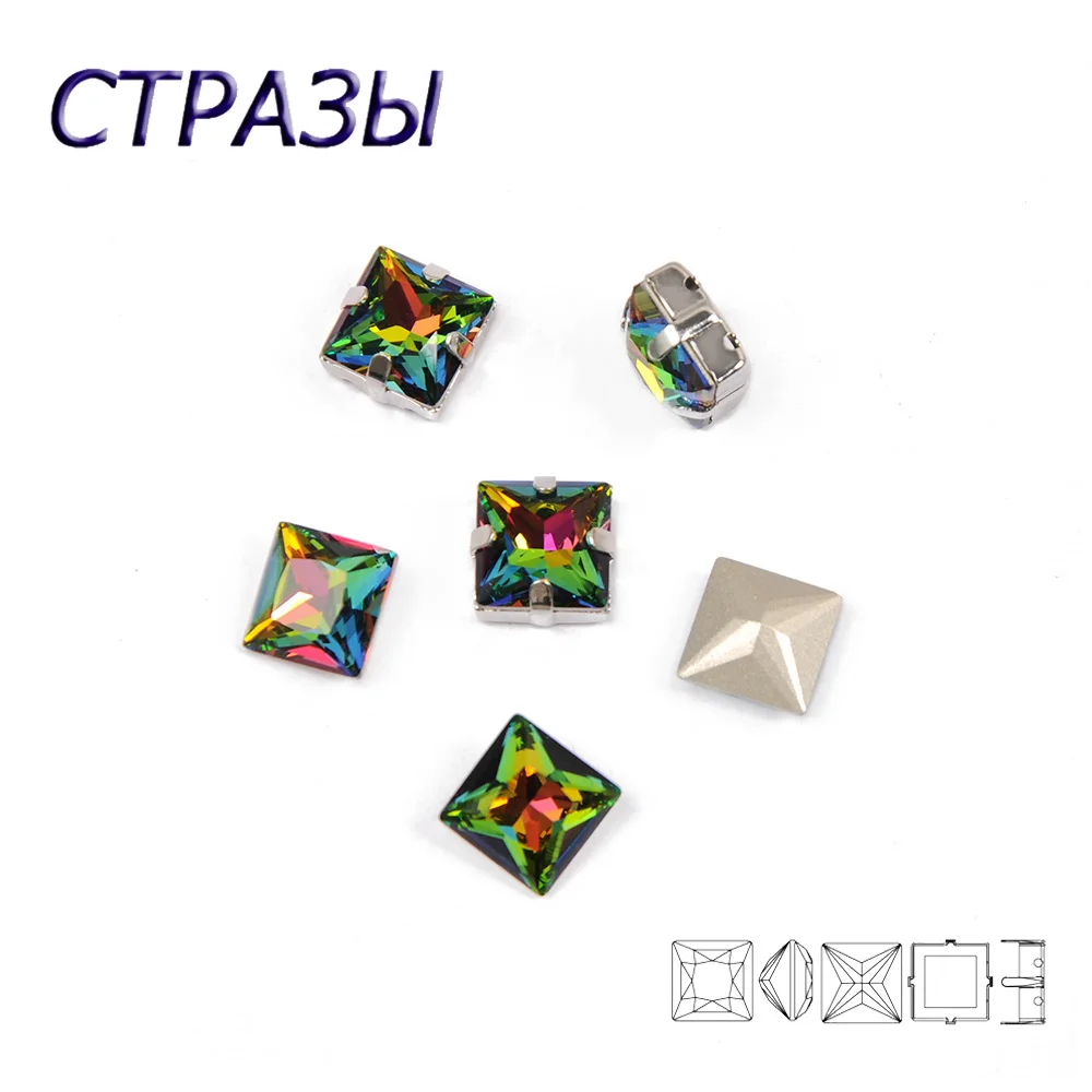 CTPA3bI Vitrail Средний Цвет пришить на хрустальные стразы с серебряными/золотыми