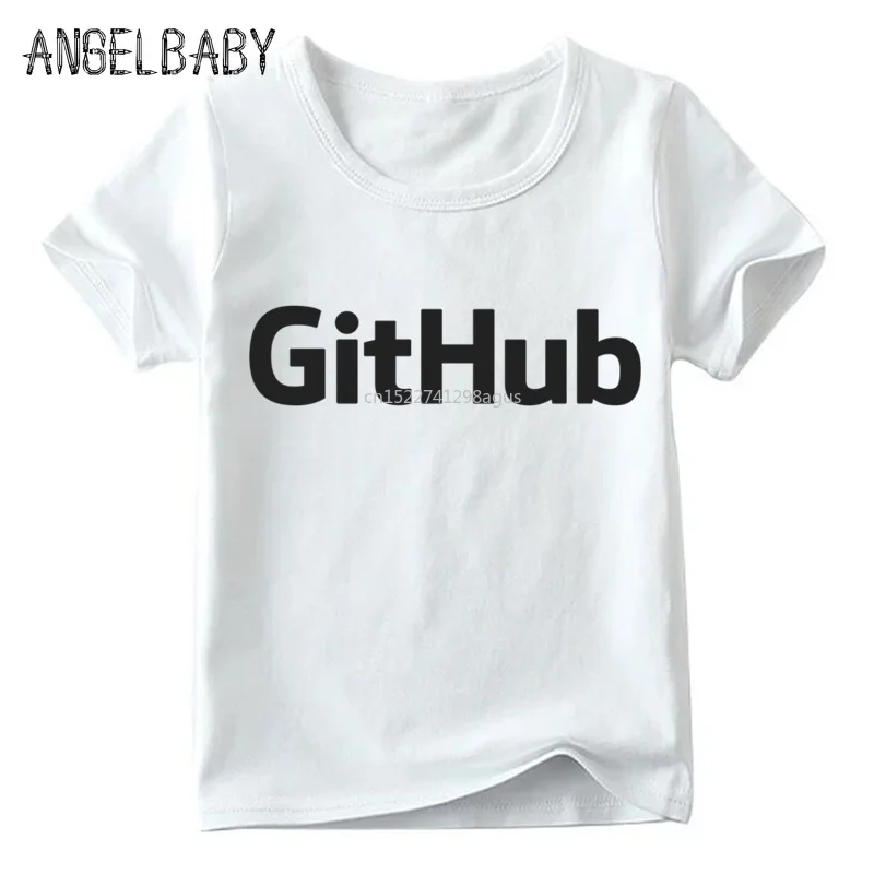Детская футболка с программатором Geek кодирующим принтом Github летние белые топы