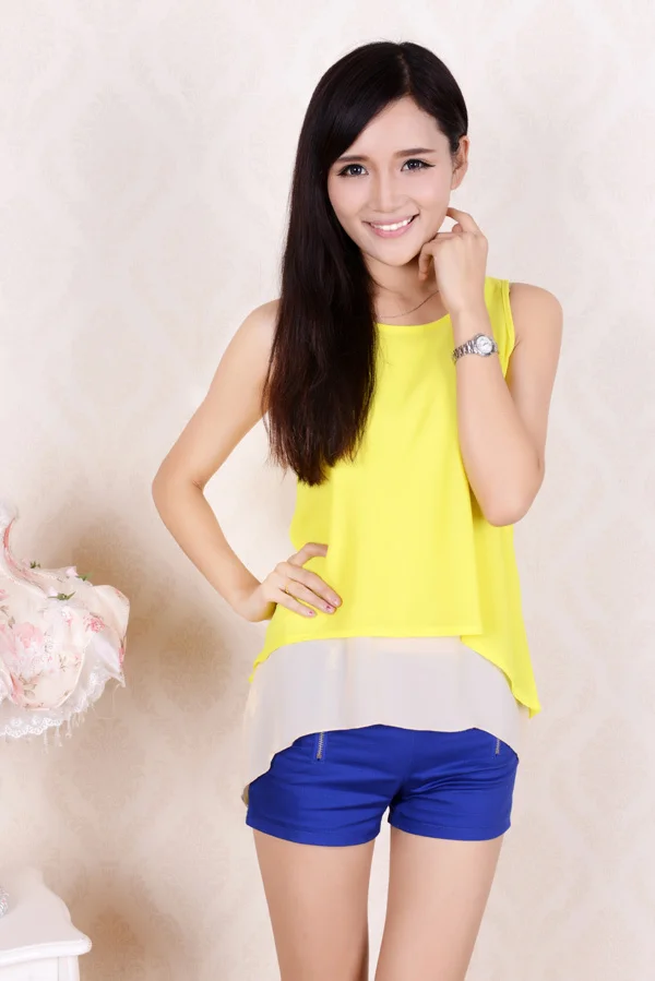 Новое летнее шифоновое платье в европейском стиле комбинированное майка из двух