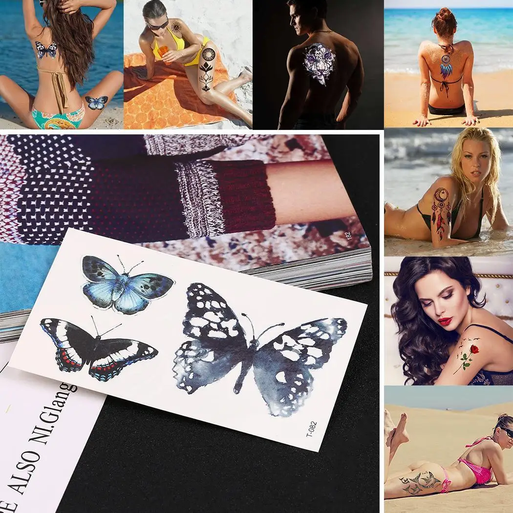 Body Temporary toxic Stickers Unisex Dream Sheet and Waterproof Catcher Butterfly Sticker Safe non Adult Tattoo Flower | Красота и
