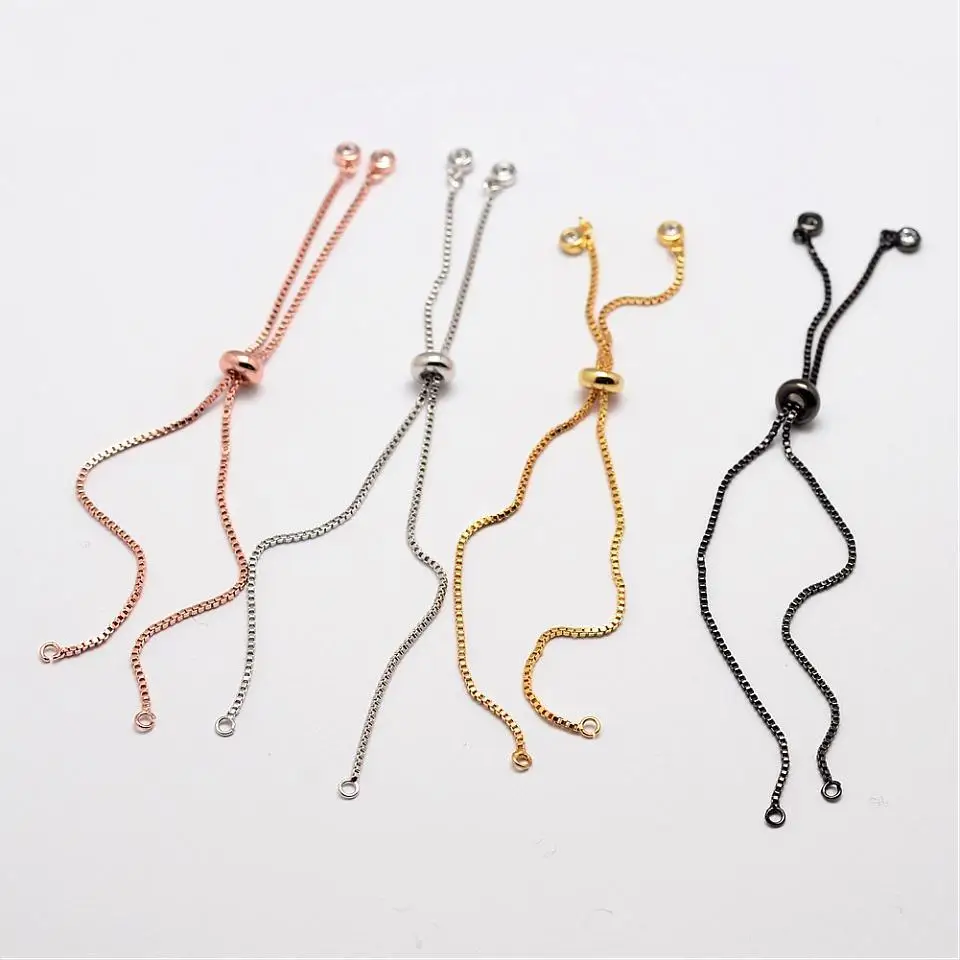 10 нитей латунный браслет цепочка с кубическим цирконием без кадмия и никеля