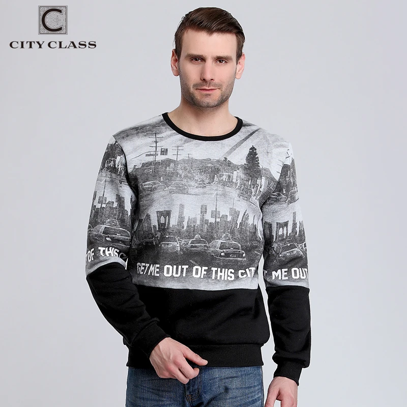 Мужские толстовки с принтом класса Город на осень и зиму брендовая одежда Harajuku в