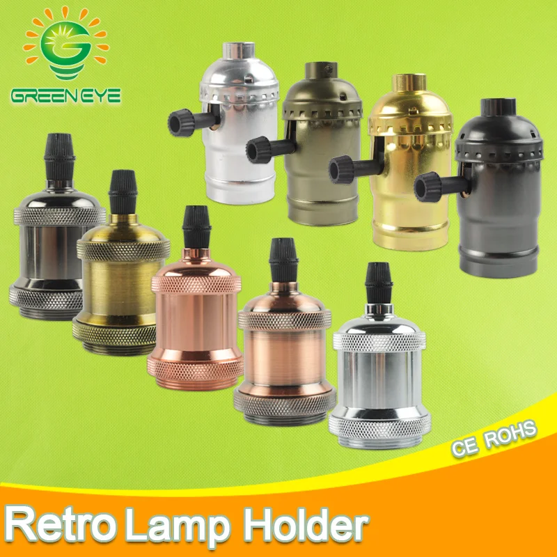 

Green Eye Edison Pendant Lamp Holder E27 Antique ScrewEdison Bulb Base Aluminum Lamp Socket Industrial Retro Lamp Fittings