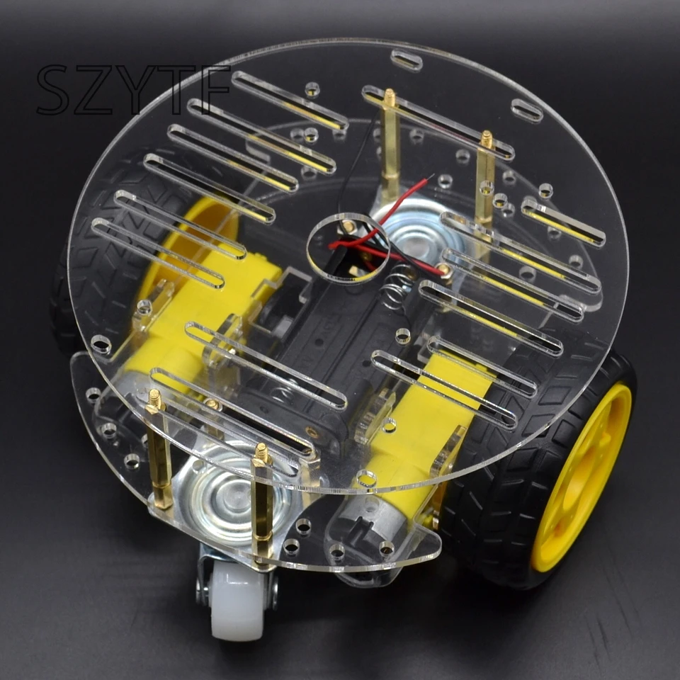 

1 компл. 2WD мини круглый двухэтажный умный робот шасси автомобиля DIY комплект Трассировка Сильный магнитный мотор автомобильный rt-4