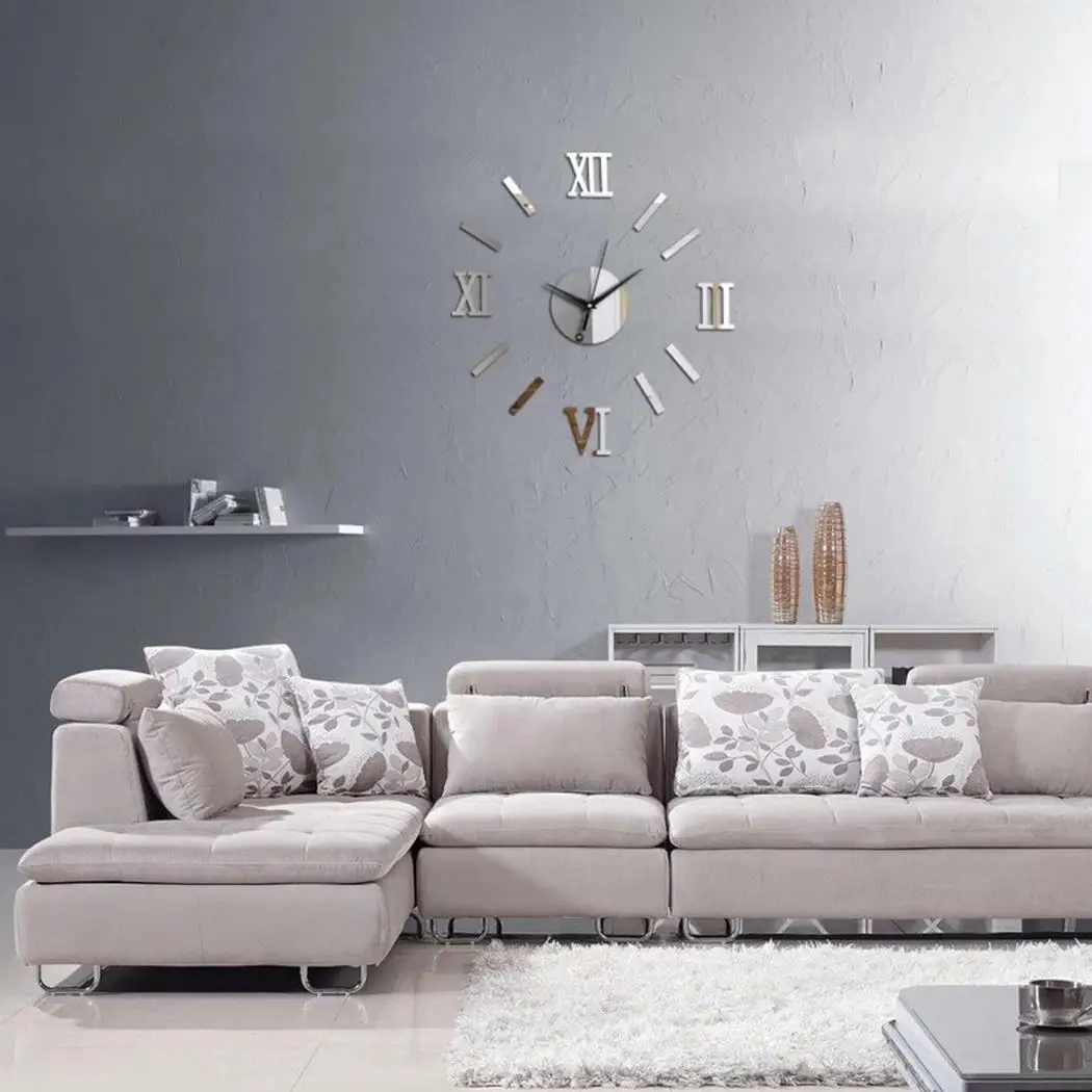 Roman Stickers Clock Quartz Surface etc Unassembled Powered Numerals Decor Mirror Home Room DIY Wall Battery Living 3D | Дом и сад