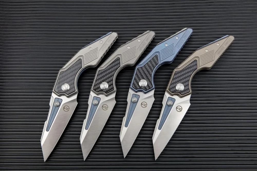 Складной нож Maxace Zerg M390 углеродная волоконная вставка|Ножи| |