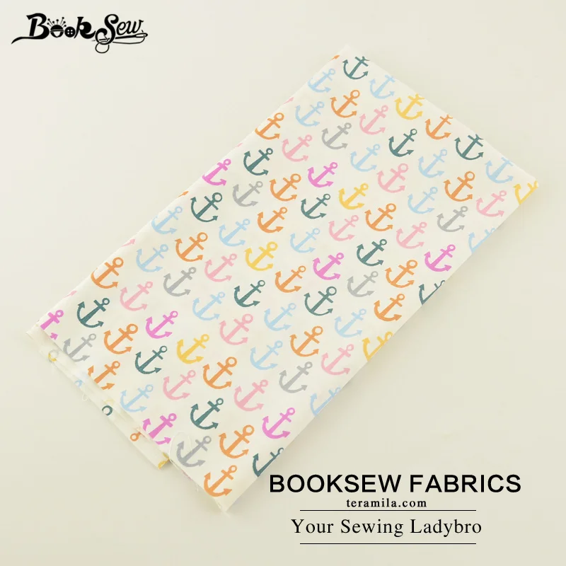 Booksew Вышивание ткани яркий Цвет якорь 100% хлопок саржа Ткань для ребенка beding кукла