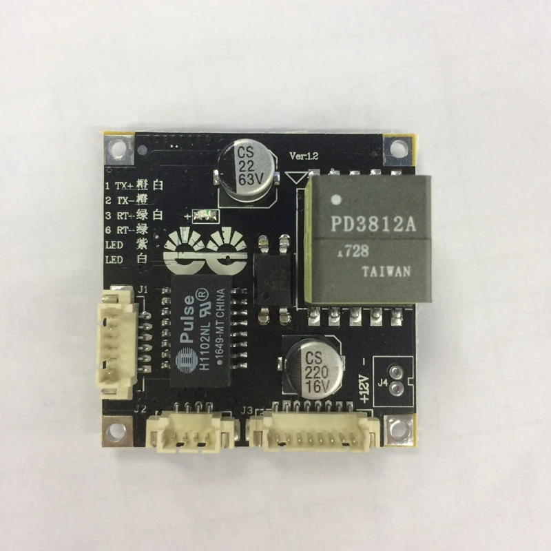 Модульная плата PoE для систем видеонаблюдения сетевая IP камера выход Ethernet 12 в 1 А