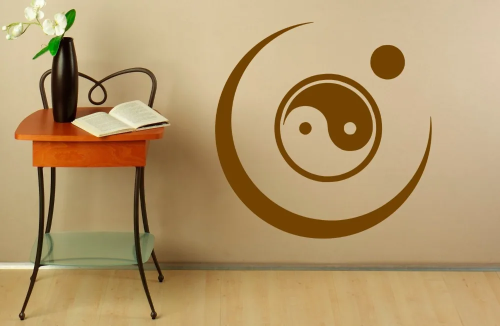 Будда виниловые наклейки на стену узор Инь Янь Наклейка Йога Студия Современная