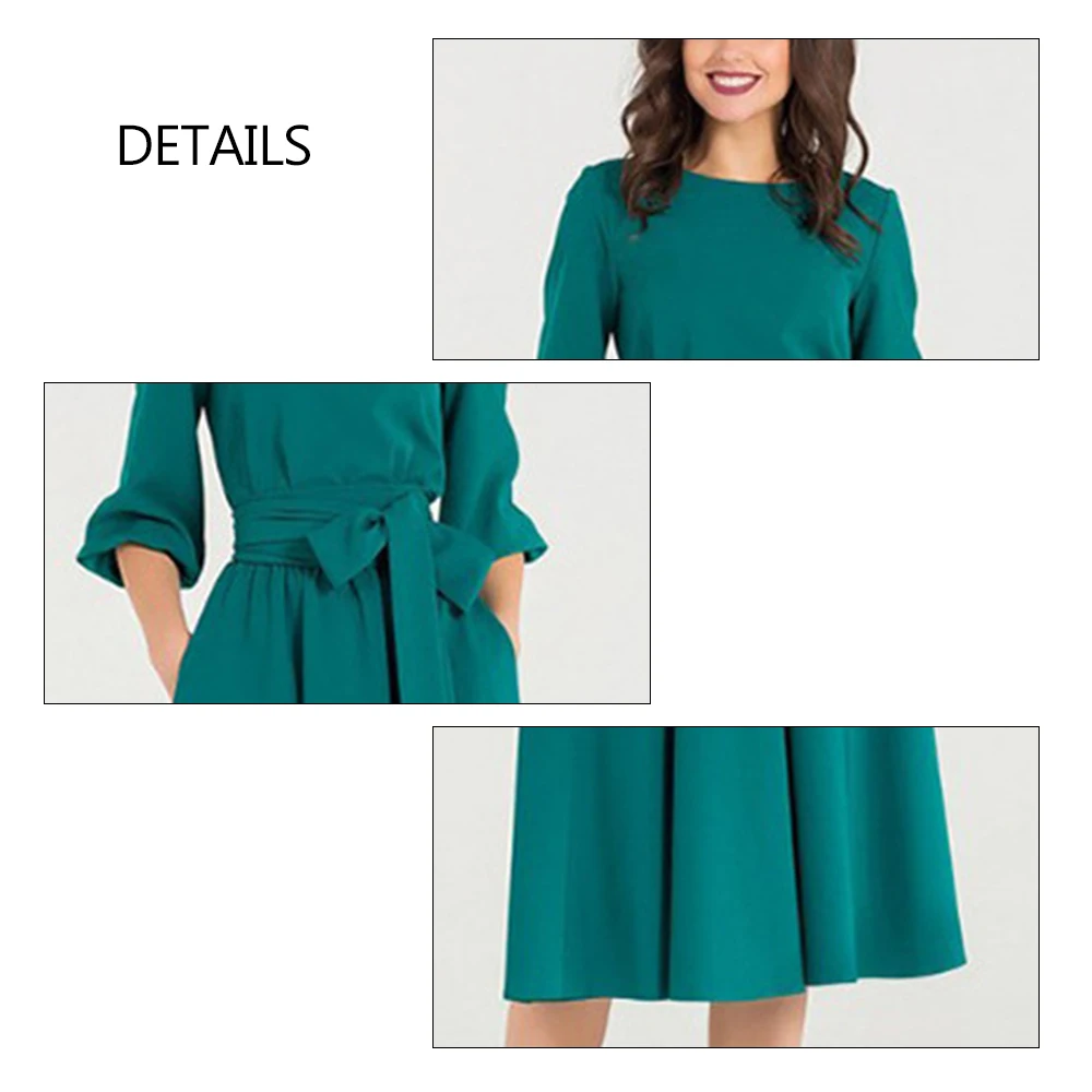 FAYLISVOW женские элегантные одноцветное платье фонари рукавом О средства ухода за