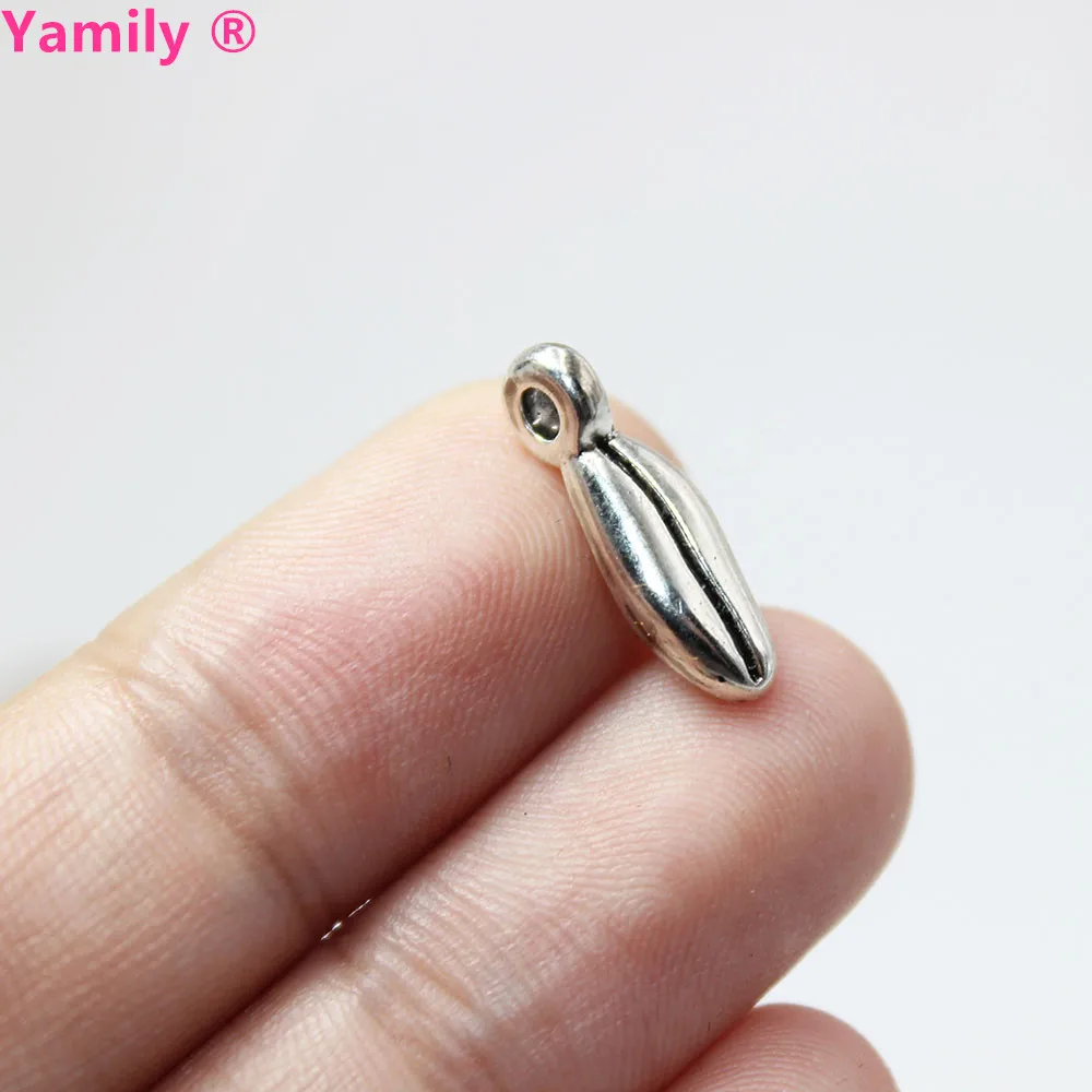 

Yamily 30pcs/ 17x6mm Coffee bean charms antique silver tone mini 3dCoffee bean charm Pendant Jewelry Making, DIY Findings,