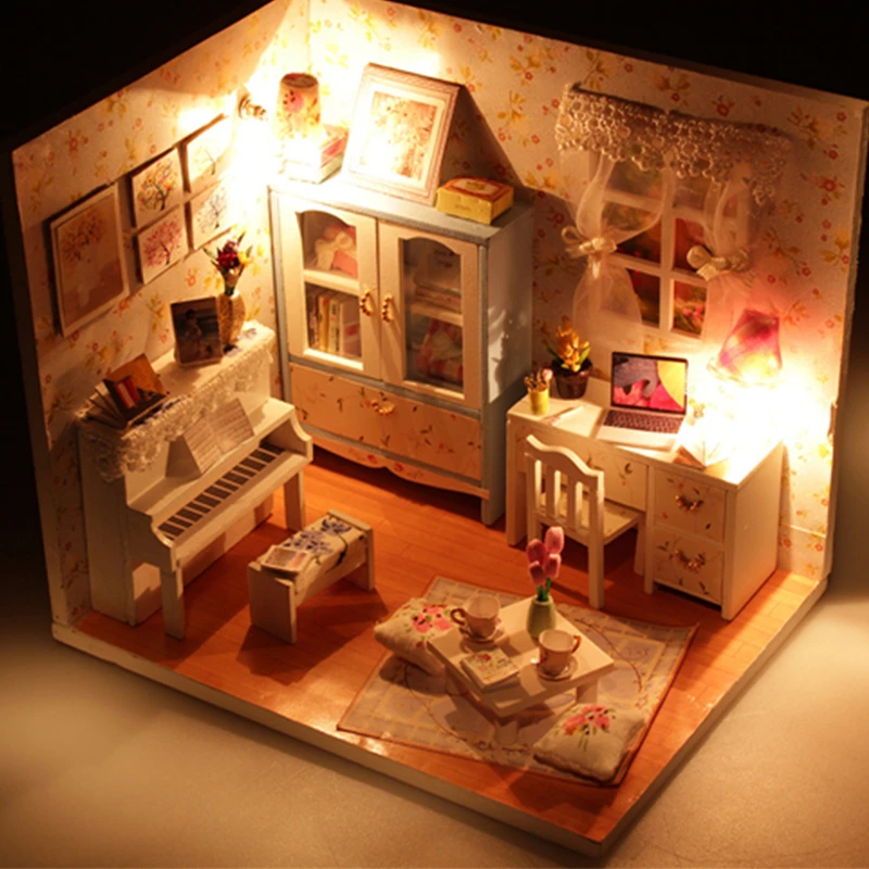 3D мини пазл DIY Ручная работа миниатюрная мебель кукольный домик модель здания