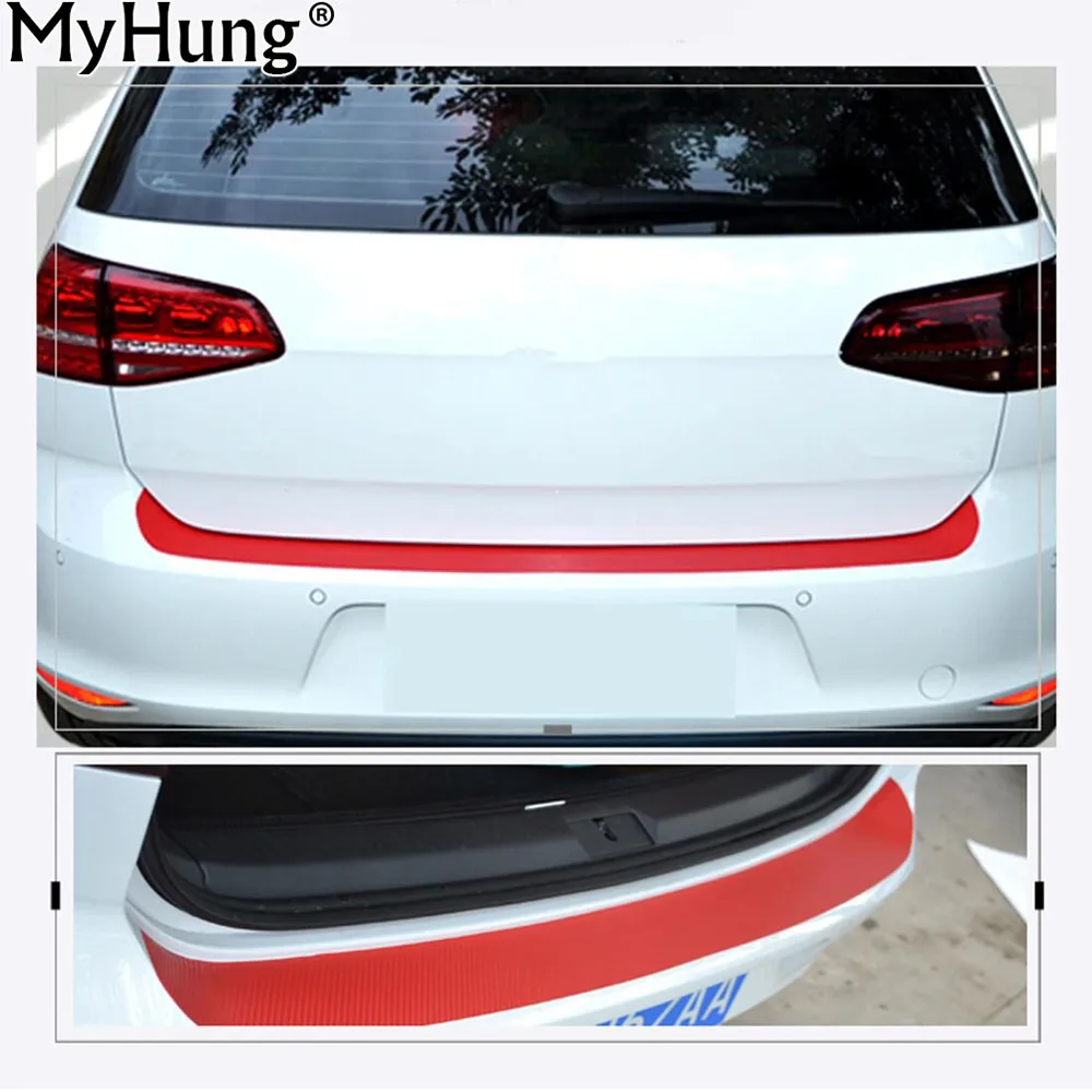 Автомобильный задний бампер порога из углеродного волокна наклейка для Volkswagen VW