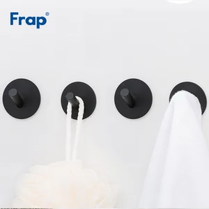Крючки для халатов Frap, черные, из нержавеющей стали, 4 шт., крючки для халатов, настенные вешалки, органайзер для аксессуаров для ванной, вешалка для одежды Y19005-1