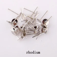 50 шт./лот посеребренные ювелирные изделия Родиевые пластиковые серьги шпильки