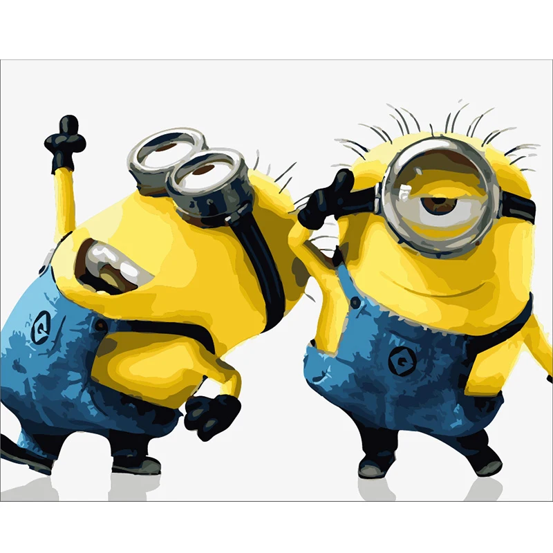 Фоторамка DIY живопись по номерам Мультяшные наборы Раскрашивание краски на