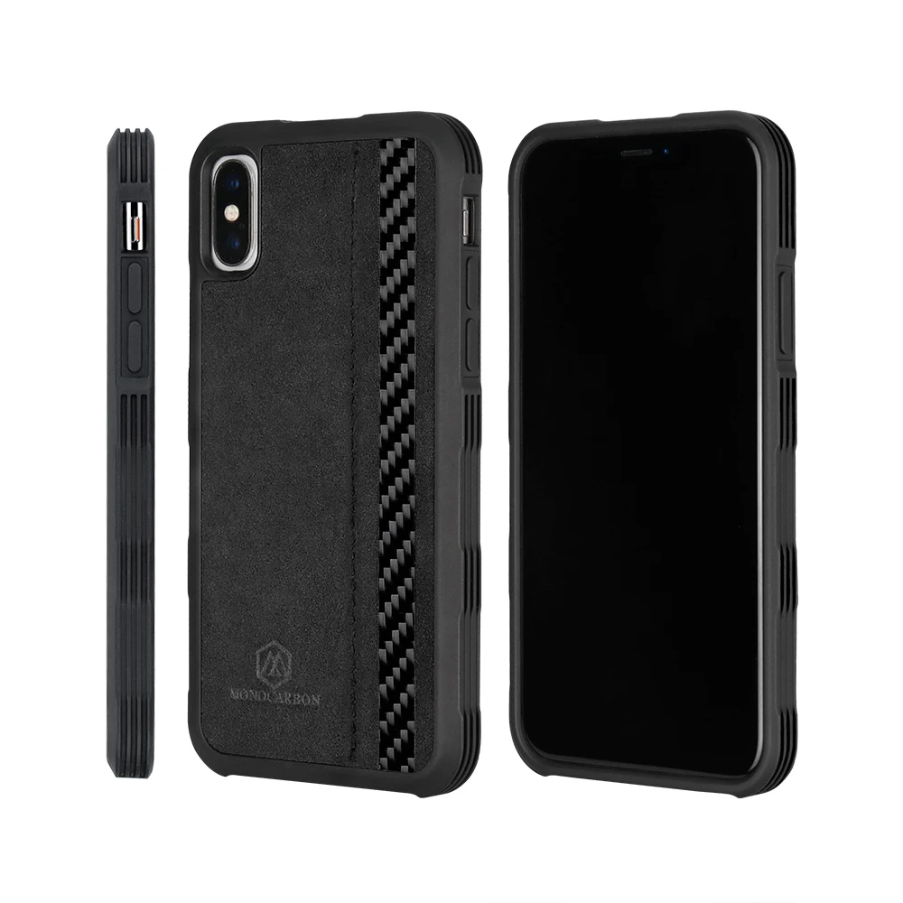 Чехол Mcase из мягкого ТПУ и углеродного волокна для iPhone X чехол Alcantara