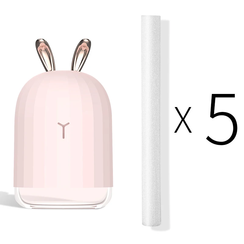 Pink and 5 filter Восхитительный увлажнитель с оленем, usb, довольно портативный диффузор эфирных масел, Мини Арома-распылитель для дома, ребенка, преганта, Женская идея подарка - Цвет: Pink and 5 filter