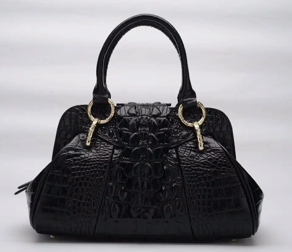 high quality vintage women bag genuine leather crocodile pattern bags luxury ladies handbags | Багаж и сумки