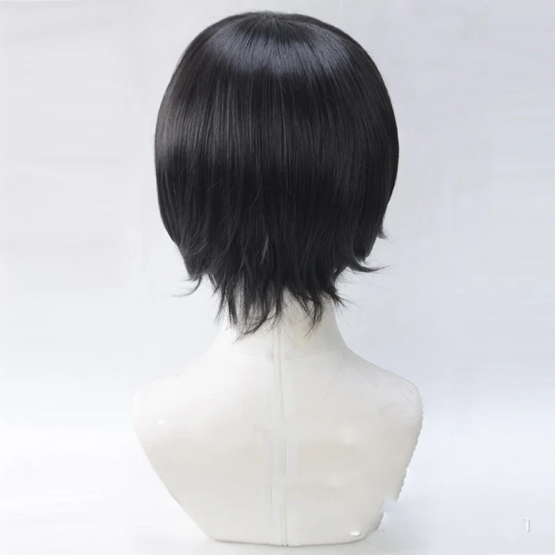 Free Iwatobi Swim Club Nanase Haruka Cosplay Wig Short Straight Black Wigs Bangs For Party Synthetic Hair+Wig Cap