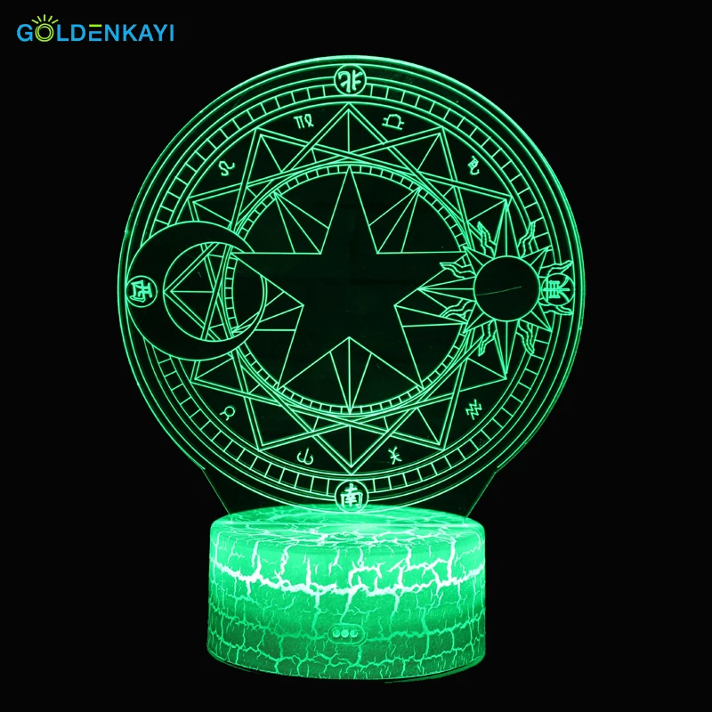 Оригинальность ночные светильники волшебный круг 3D LED атмосфера настольная