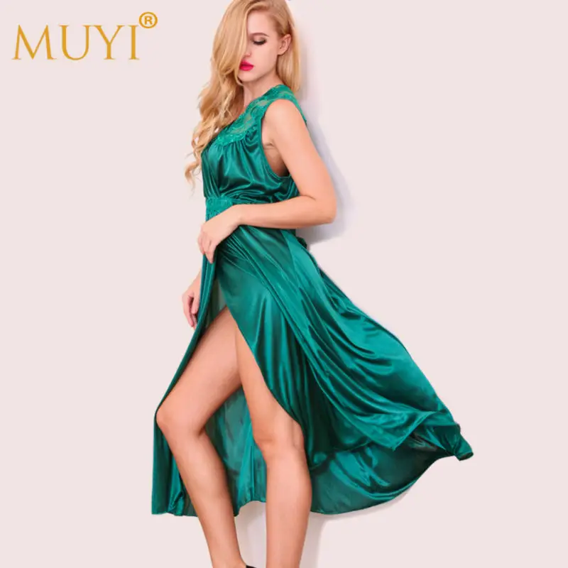 Длинная ночная рубашка сексуальное ночное платье до середины икры кружевные