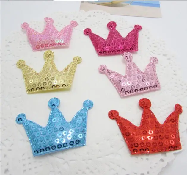 3 3x3 5 см 40 шт Kawaii стеганые блестки Корона аппликации для одежды швейные