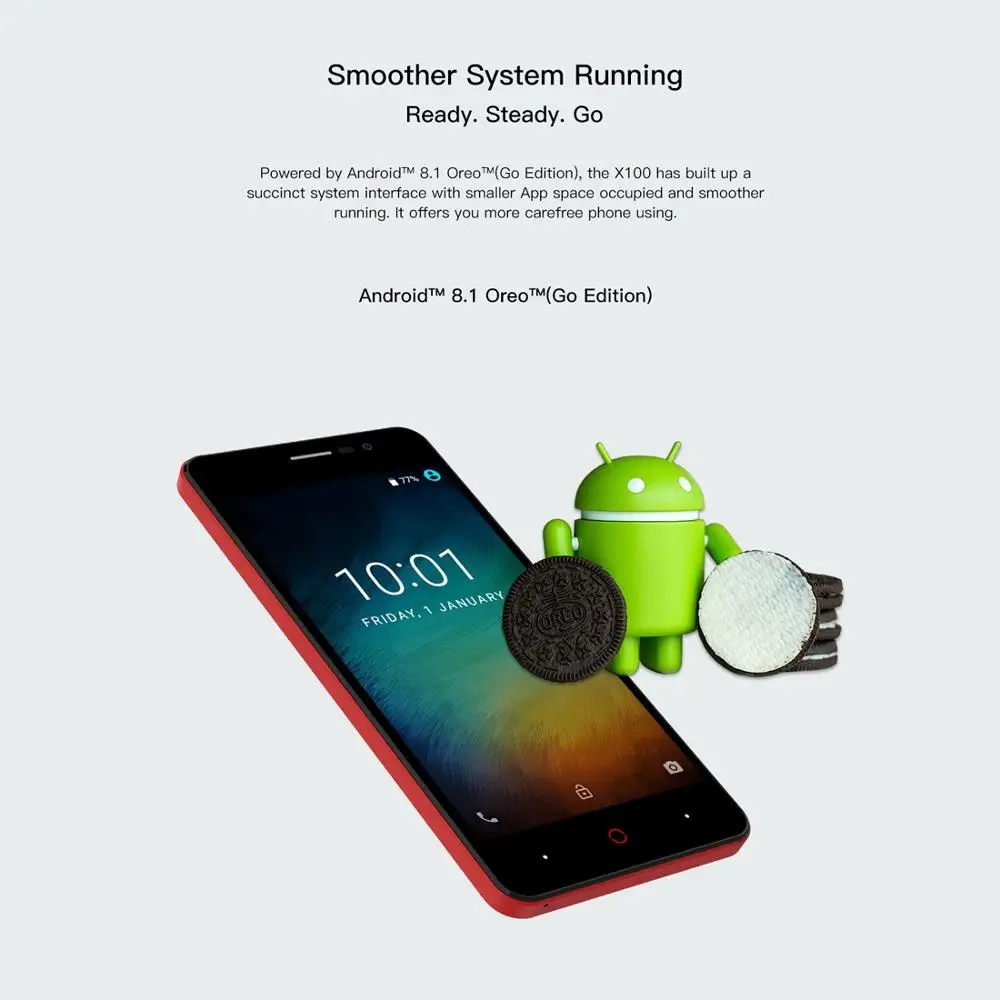 Doogee X100 Android 8 1 мобильный телефон 4200 мАч экран 0 5 дюйма четырехъядерный смартфон Гб ОЗУ ПЗУ 5.0MP двойная SIM 3g WCDMA