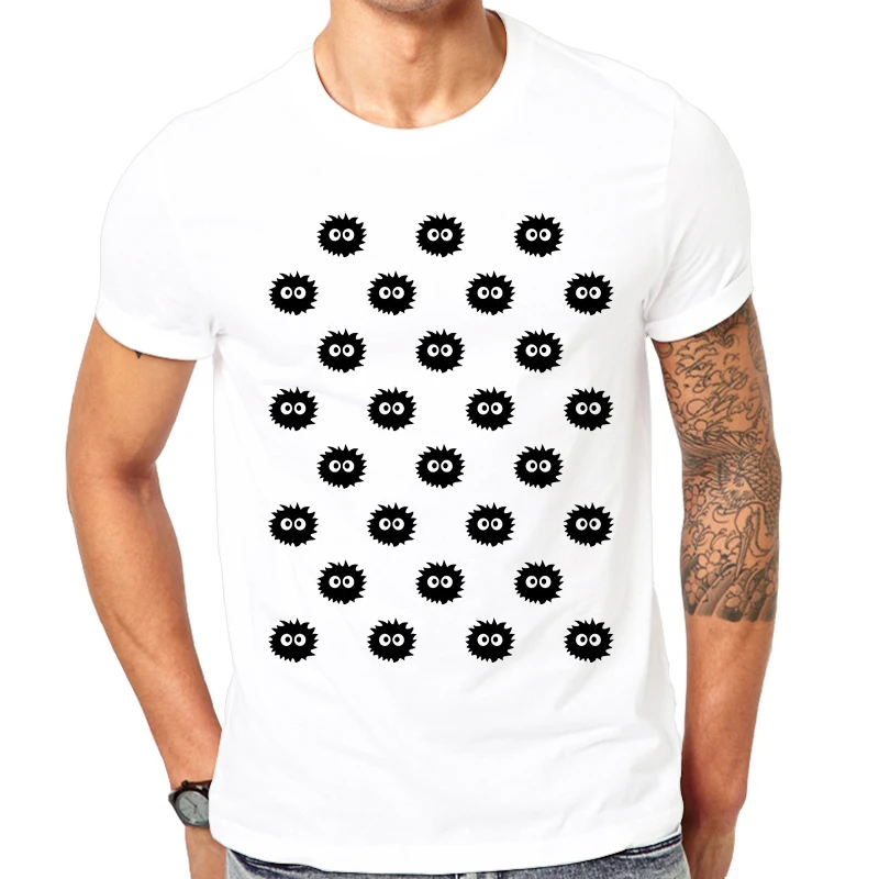 2018 New Arrivals summer men t-shirt comfortable breathable white t shirt male fashion Dust Sprites pattern | Мужская одежда