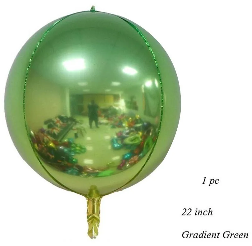 1PC Gradient Green 1 шт. 22 дюйма градиентный цвет 4D диско Гелиевый шар Радуга день рождения и свадьба украшения реквизит для фотосессии для детского душа - Цвет: 1PC Gradient Green