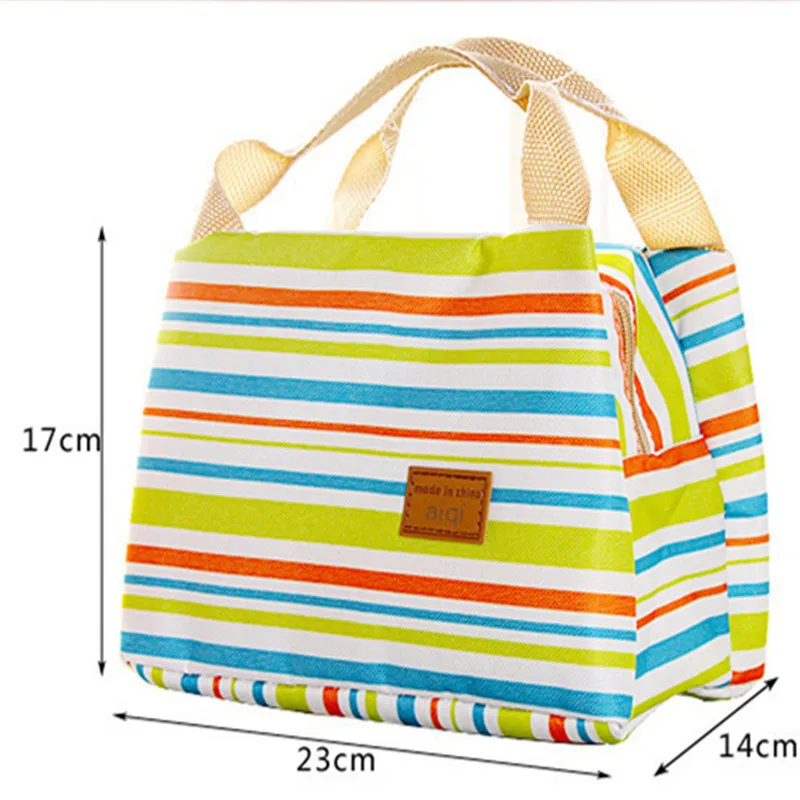 Пять цветов полосатая портативная складная сумка-холодильник для сохранения
