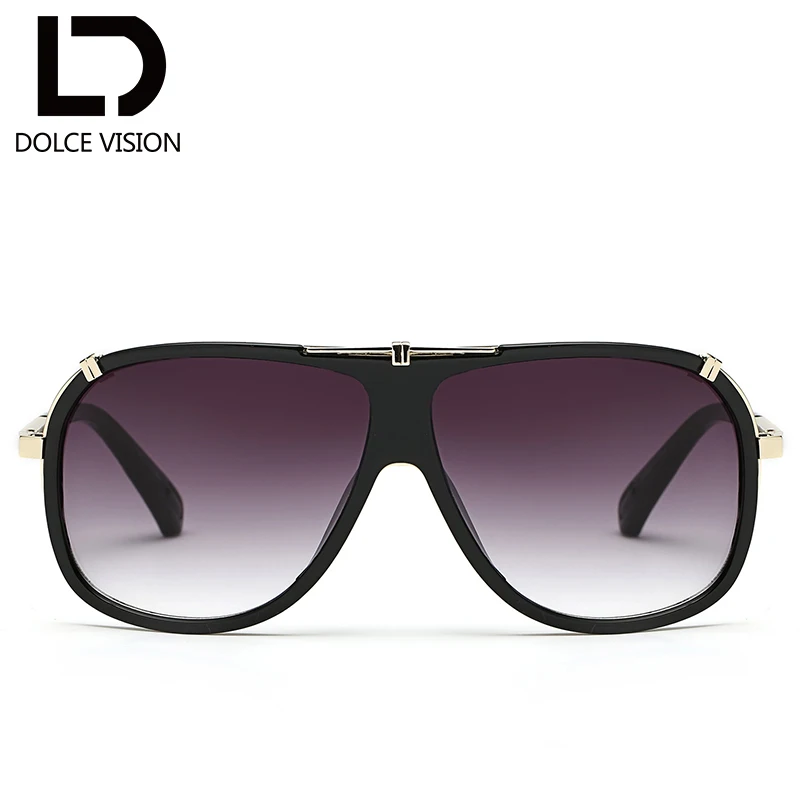 Мужские солнцезащитные очки с градиентом Ovresize черные Oculos 2018|brand sun glasses|designer