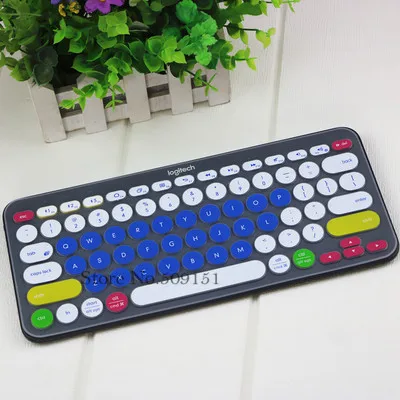 Candyblue Силиконовая Защитная крышка для клавиатуры для logitech K380 Bluetooth multi-устройства клавиатуры водонепроницаемый беспроводной настольный Пылезащитная пленка - Цвет: Candyblue