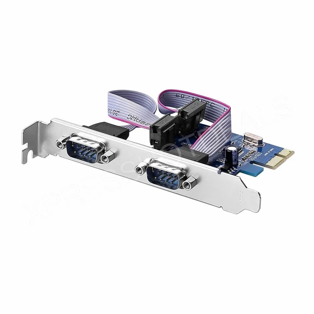 PCI E Экспресс Двойной 2 порта DB9 RS232 последовательный контроллер адаптер