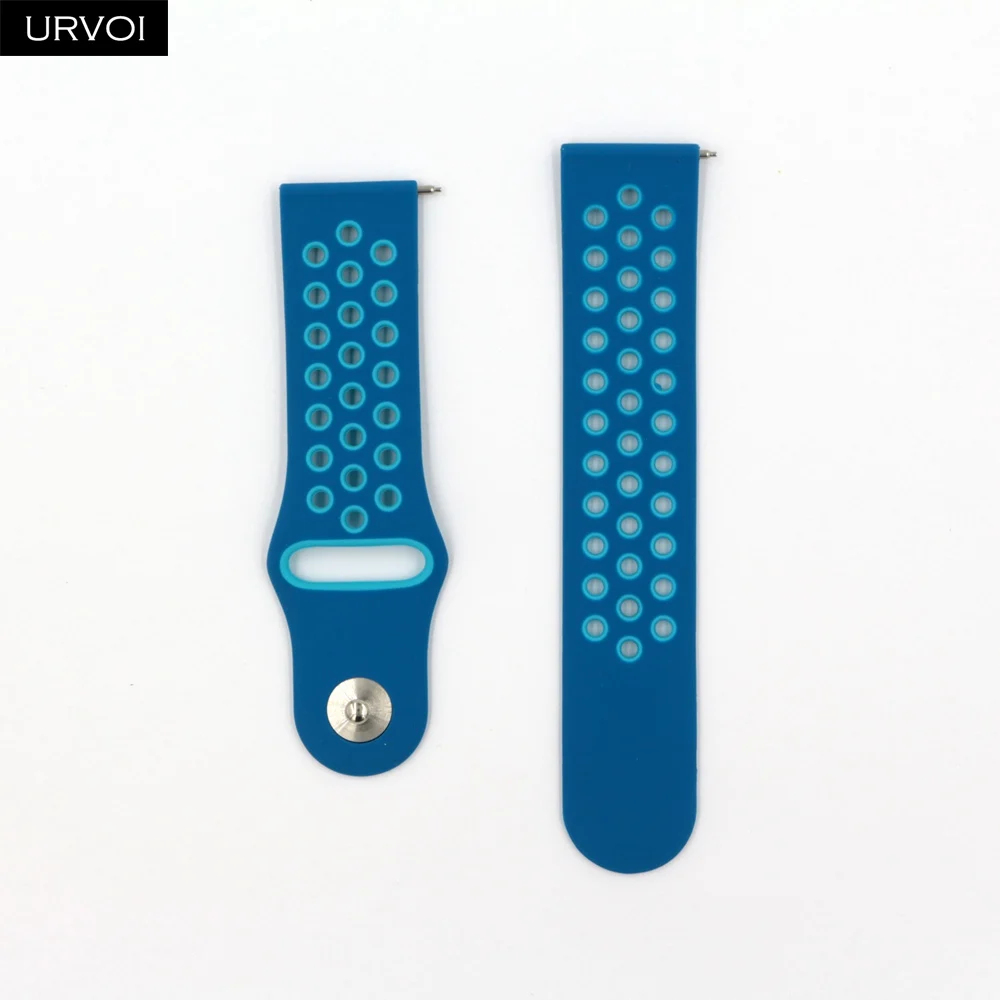 L Blue Aqua URVOI 22/20 мм длина браслета для Galaxy Watch Active/42/46 мм шестерни спортивный силиконовый ремешок для HUAWEI Aquick выпуск шпильки Мягкая замена - Цвет ремешка: L Blue Aqua