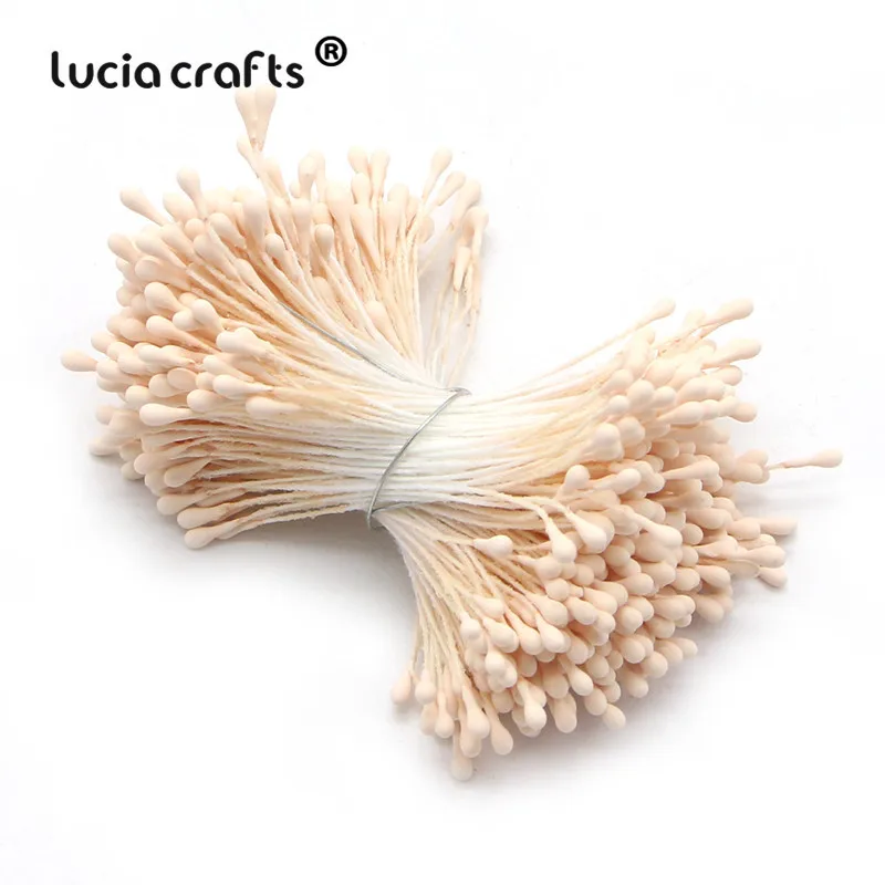 Lucia crafts 1 мм много вариантов Искусственные цветы тычинки ручной работы для свадебной вечеринки украшения дома DIY Аксессуары D0401 - Цвет: C19Champagne 420pcs