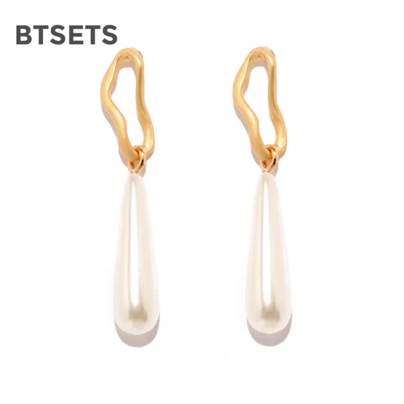 Женские серьги подвески с жемчугом Boho геометрическим узором для свадьбы