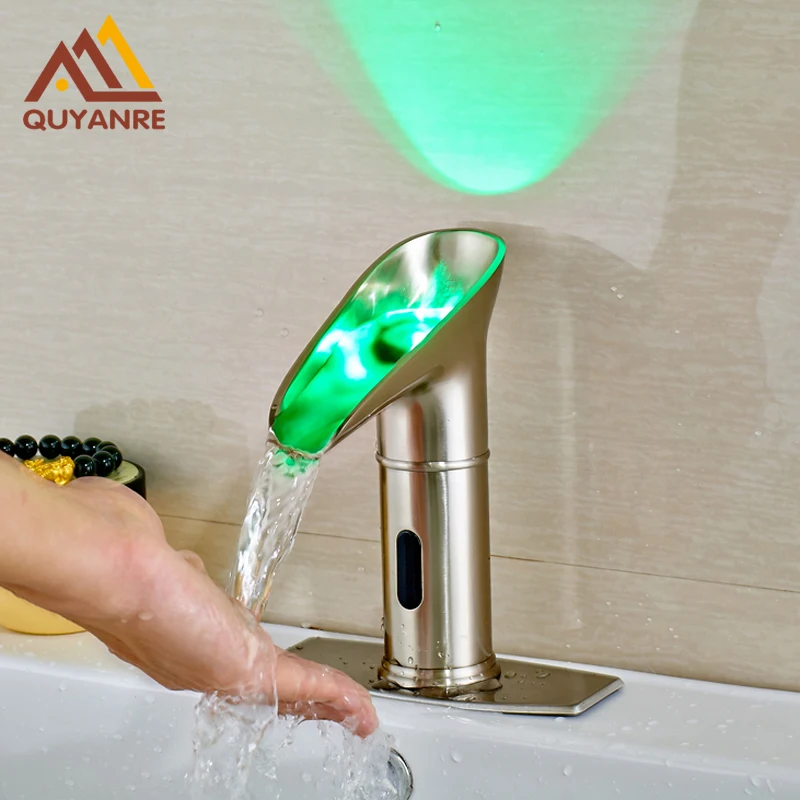 Матовый никелевый сенсорный смеситель автоматический для ванной|bathroom faucet