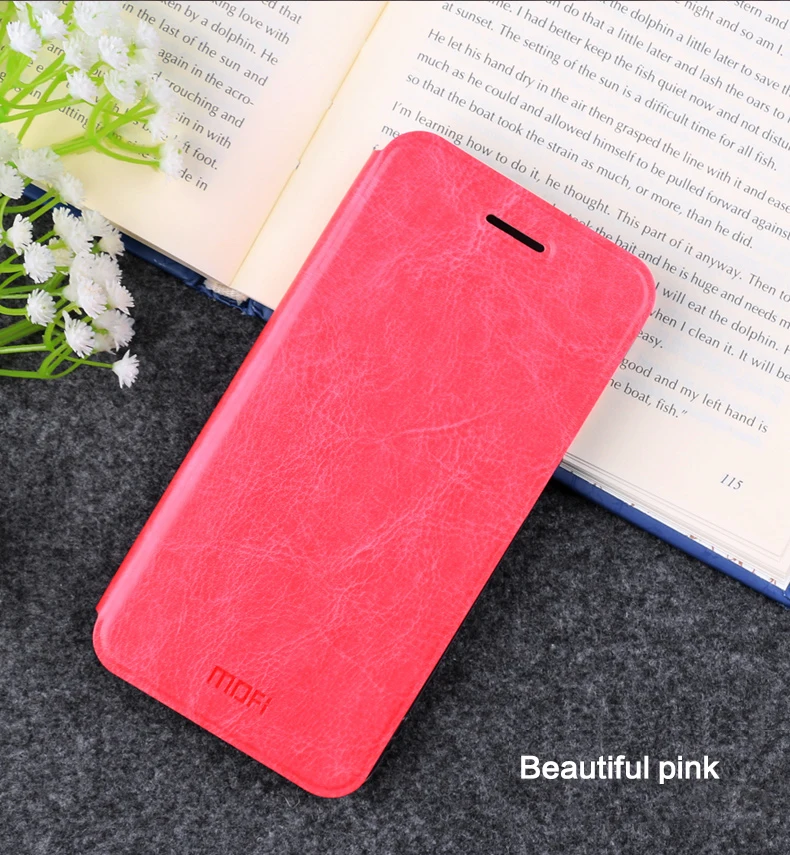 Rose Red Чехол MOFi для Xiaomi Redmi 5 Plus, флип-чехол из искусственной кожи, чехол-подставка для Xiaomi Redmi 5 Plus, чехол-книжка для телефона - Цвет: Rose Red