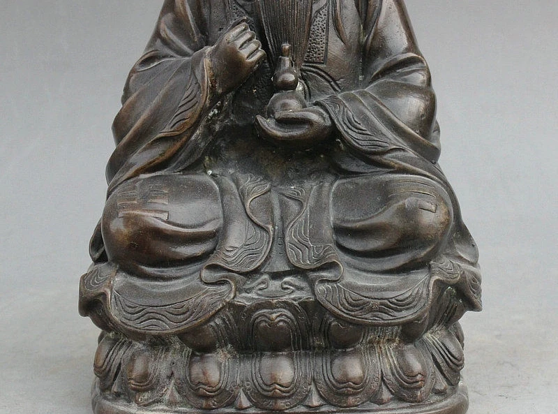 10 Китайская народная бронзовая даосская статуя лидера лорда Лао-цзы тайшанга |