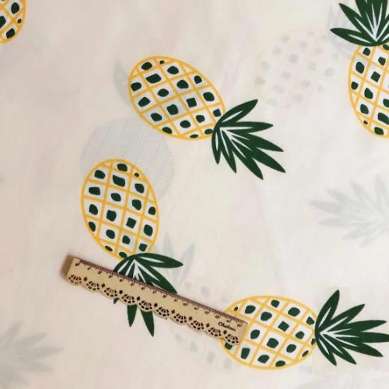PINEAPPLE Хлопок, саржа, фрукты, большая сосна, яблоня, клубника, шеврон, зеленое яблоко, клетчатая ткань для DIY одежды, пэчворк, домашний декор ручной работы - Цвет: PINEAPPLE