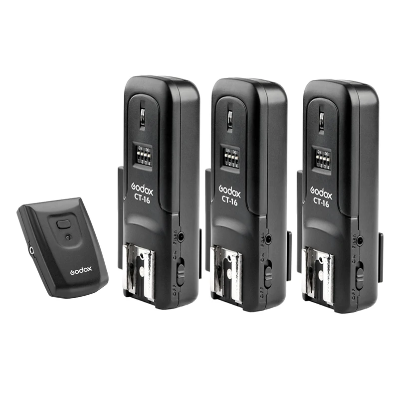 Godox CT 16 каналов беспроводной триггер включает 1 x передатчик и 3 приемник для Canon Nikon
