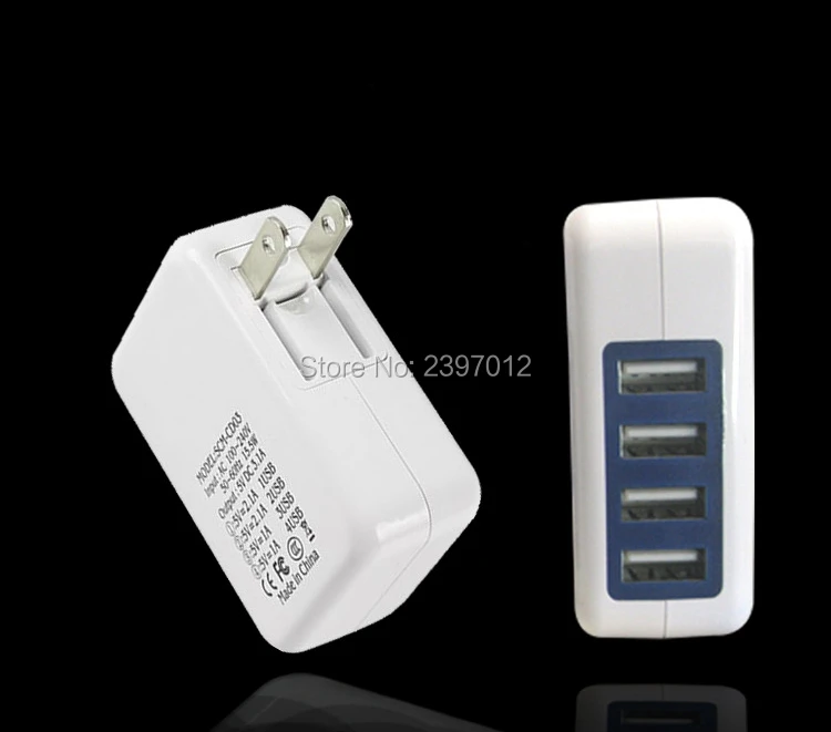 Зарядное устройство SZAICHGSI с 4 USB портами и Micro адаптером дорожное настенное