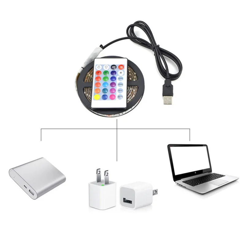 5 в RGB эпоксидная Водонепроницаемая 5050 USB-лампа 1 метр с инфракрасным пультом