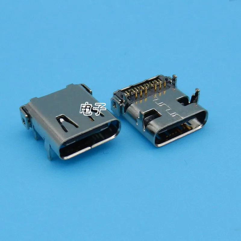 100 шт 24 P USB 3,1 Тип C порт разъемов 3,1 USB Женский 24-контактный прямоугольный SMT Tab USB 3,1 версия разъем
