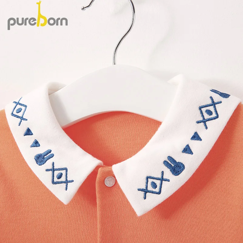 Pureborn/Детский комбинезон с длинными рукавами для малышей Одежда мальчиков и