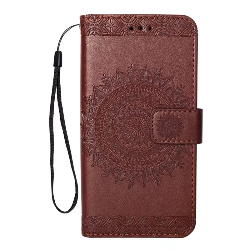 Brown Мобильный телефон Coque Футляр чехол для huawei P20 Lite P20Lite с мягким силиконовым высоким качеством тотемный принт из искусственной кожи флип-кошелек - Цвет: Brown