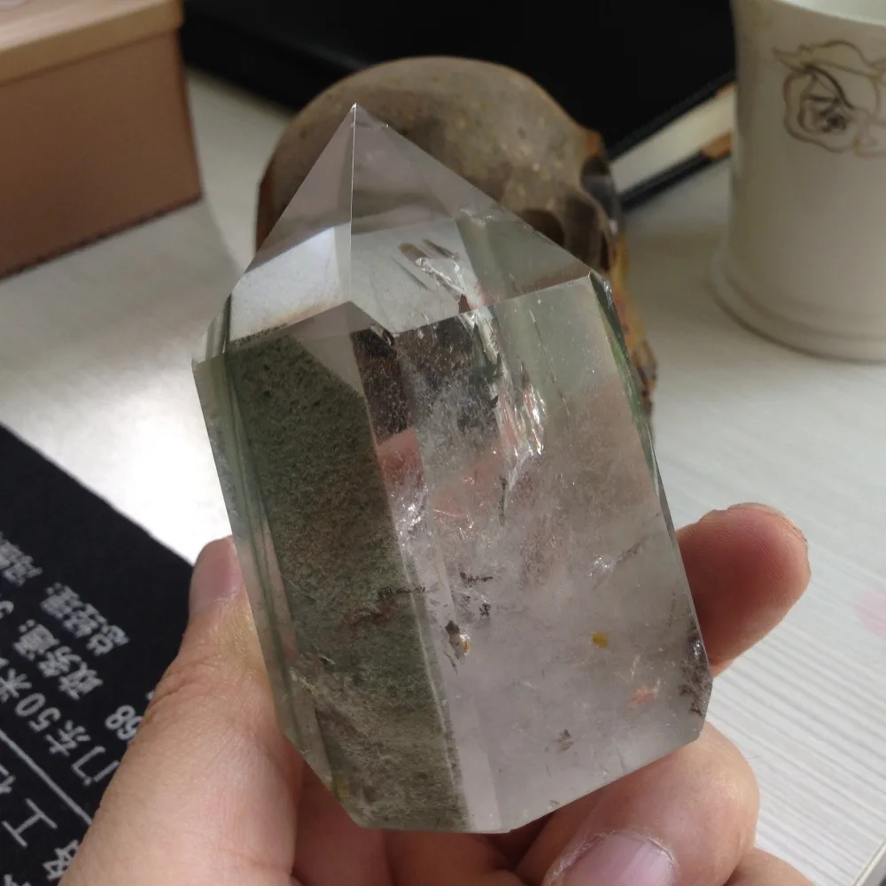 329 г натуральный изумительный минералы рейки исцеляющий зеленый Phantom кварцевый